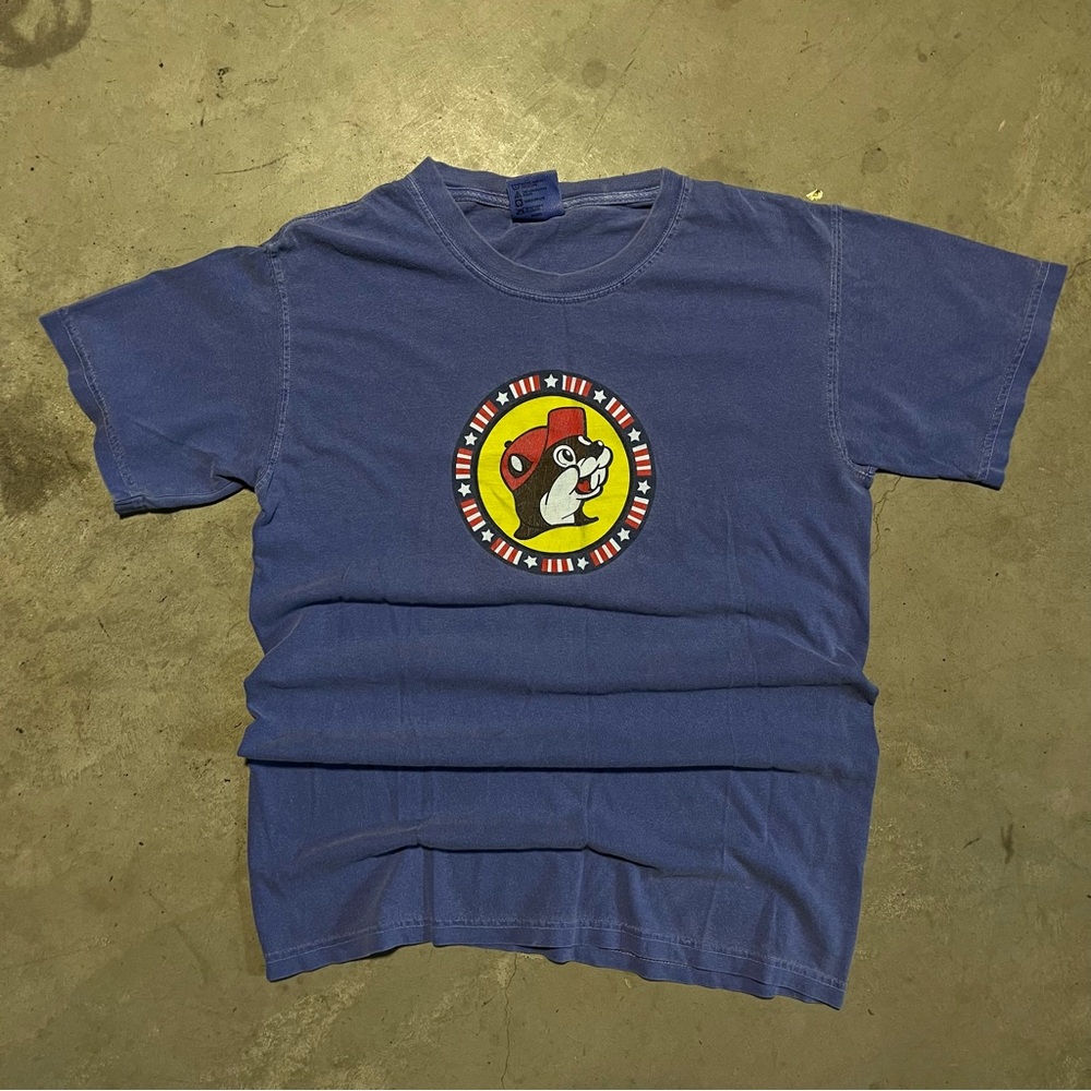 Buc-ee's Patriotic T-Shirt Blue Large Graphic Party Like Its 1776 Short Sleeve